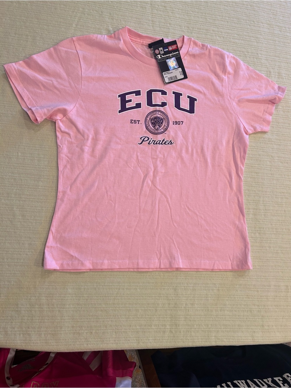 Champion Pink ECU Pirates Short Sleeve Tee